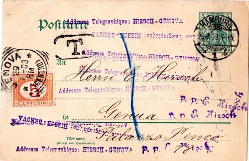 1903 unterfrankierte 5 pf - 1903,,
